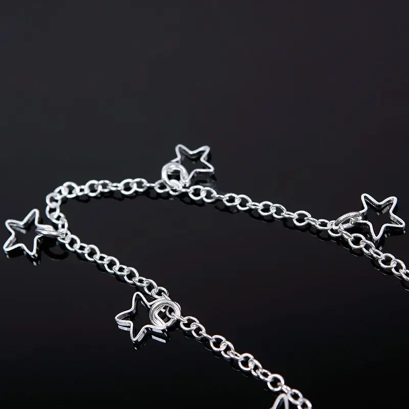 Ножные браслеты Seven Stars с серебряным покрытием на тонкой цепочке ювелирные