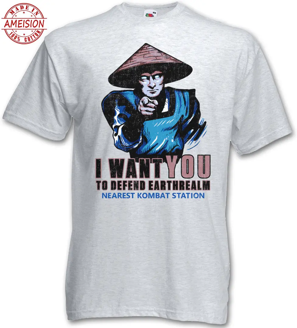 2019 модная Горячая Распродажа футболка с надписью I WANT YOU RAIDEN принтом Earthrealm Liu Kang mact