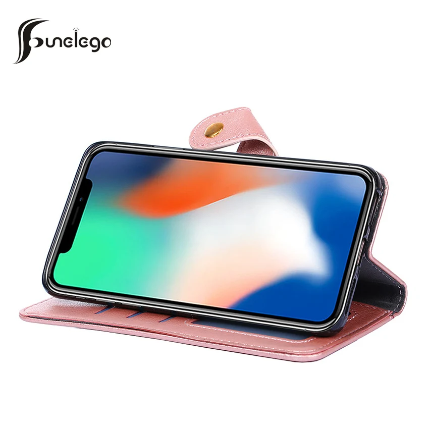 Funelego бумажник чехол для iPhone X 6 7 8 Plus XR Кожа PU Роскошный телефона Оригинальный