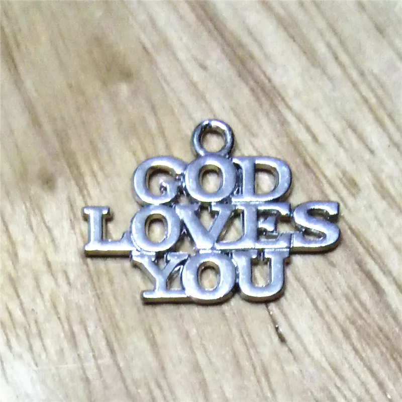 

Good Quality 30Pcs/Lot Zinc Alloy Rhodium Plating Cheap Stylish Message God