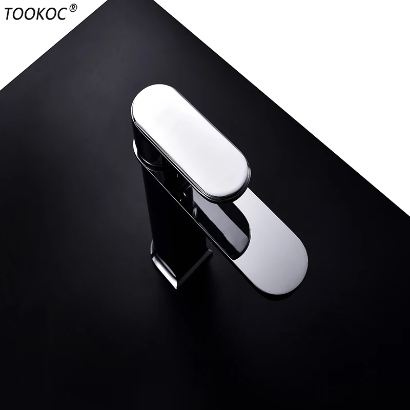 TOOKOC раковина черные краны одной ручкой холодной и горячей смесителя Ванная