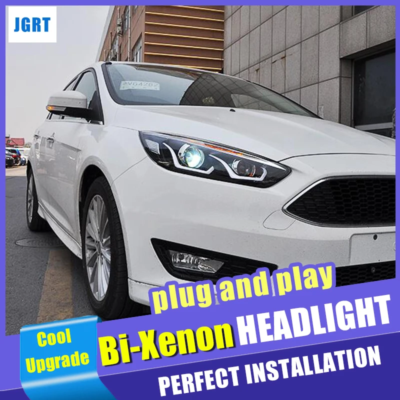Новый дизайн для налобных фонарей ford focus 2015-2018 биксеноновые линзы Demon Eyes комплект