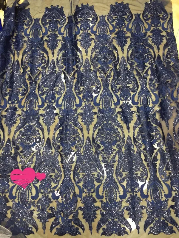 

French net Fabric with sequins Embroidered Tulle Fabric SYJ-11618 African French Lace Fabric