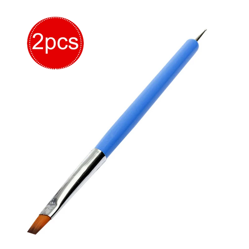2pcs Маникюрные инструменты для ногтей Lat Point Drill Dot УФ-гель для ногтей Живопись цветок ручка кисточка для ногтей набор кистей для рисования набор инструментов - Цвет: 2pcs