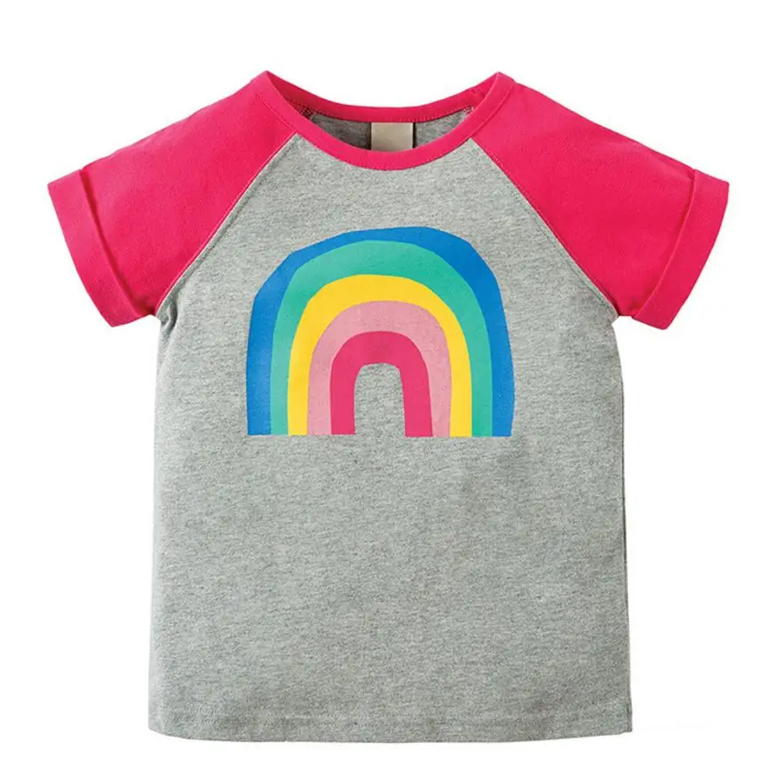 Little maven/ г. Летняя одежда для маленьких девочек; брендовая хлопковая футболка в полоску с принтом; футболки для девочек