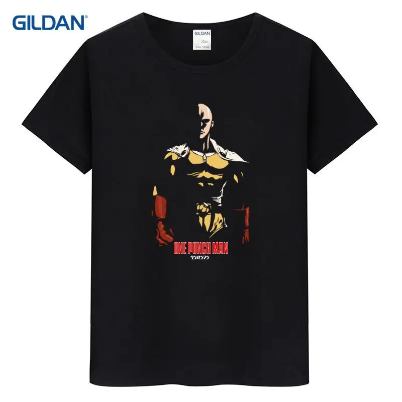 Мужская хлопковая футболка 2017 один удар человек Вдохновленный Сайтама герой