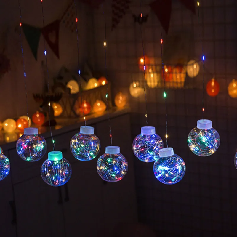 JSEX мяч со светодиодным освещением String cutain Lights медная проволочная лампа