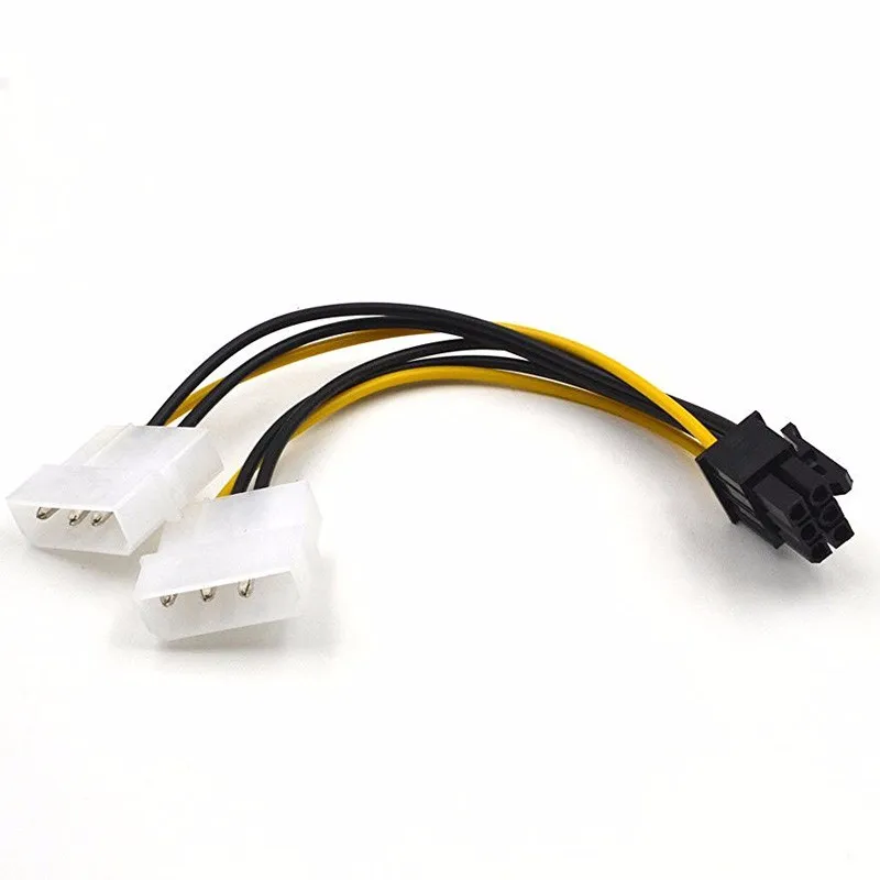5 шт. 6 дюймов 2 x Molex 4 контактный до PCI Express Видеокарта Pci e ATX PSU кабель