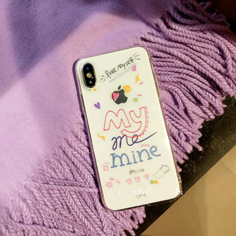 POBLU модные чехлы с буквенным принтом для iphone XR XS Max милый розовый чехол сердечком