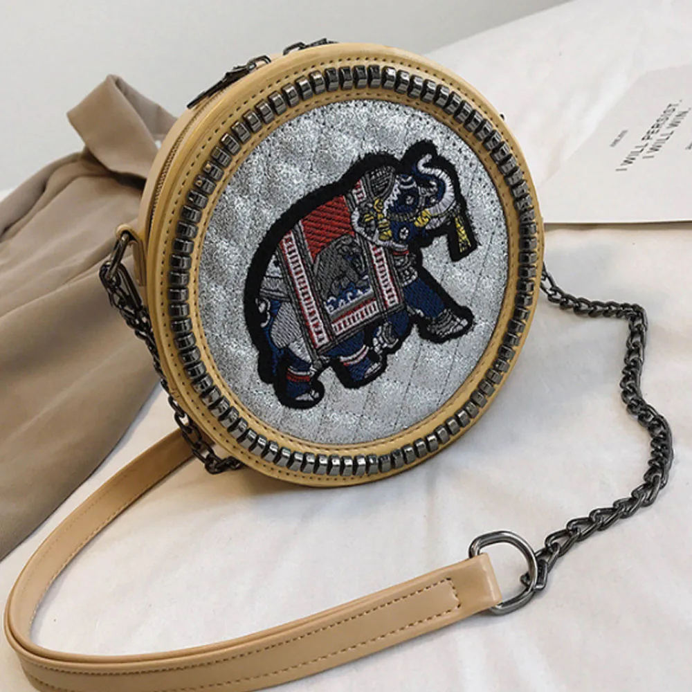 Маленькие женские сумки мессенджеры новинка 2019 Круглый диагональный крест