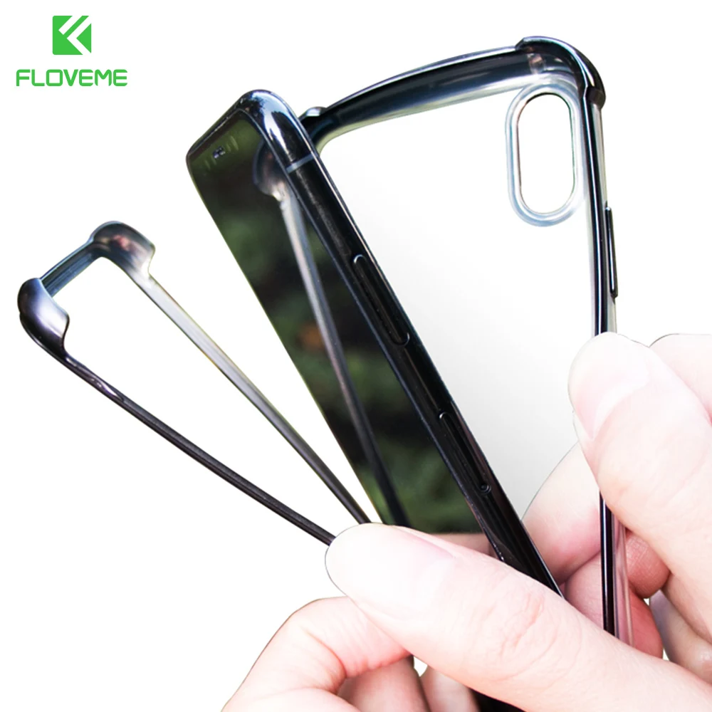Floveme 360 заполнении чехол для iPhone X 8 7 6 S plus роскошный антидетонационных чехлы iphone