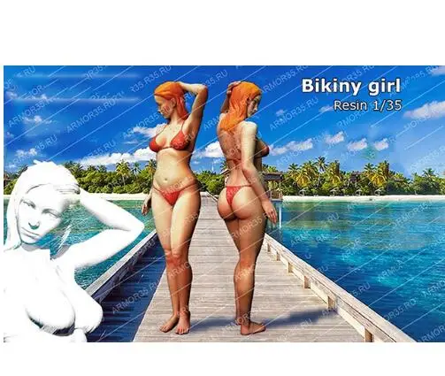 

Unassambled 1/35 современные летние BIKINY девушка статуэтка в виде набор миниатюрных моделей Неокрашенный