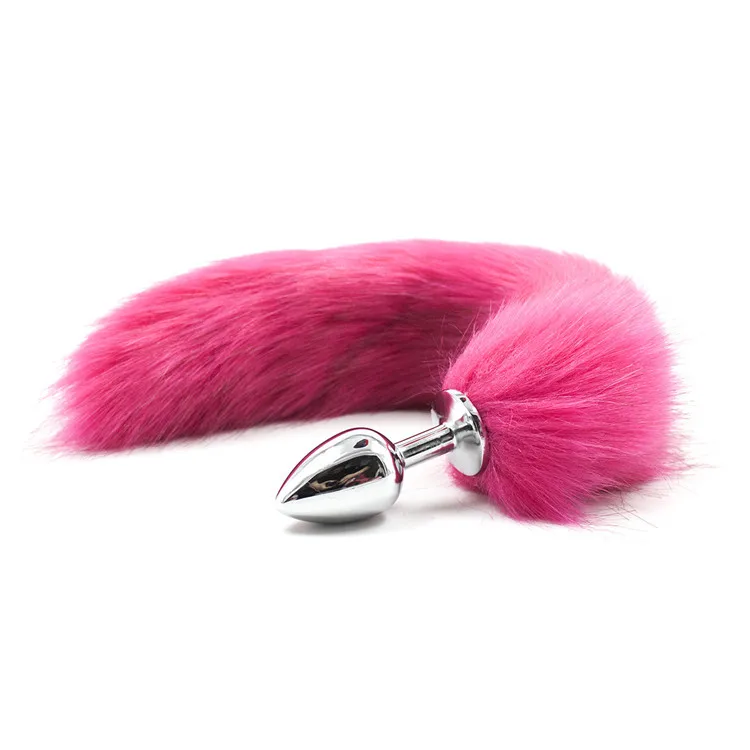Rose Red Faux Fox Tail Anal Metal Plug Stainless Steel Butt Stimulator Juguetes Sexuales Rush Poppers Sex Toys |