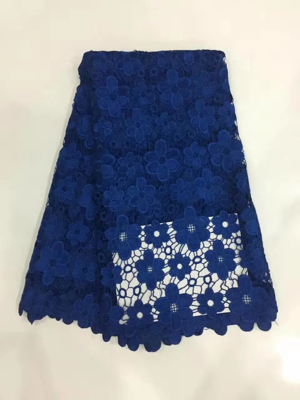 

2017 Latest African Laces Fabrics Blue Embroidered Guipure Lace Fabric With Swiss High Quality Nigeria Cord Lace Fabric K-R1240C