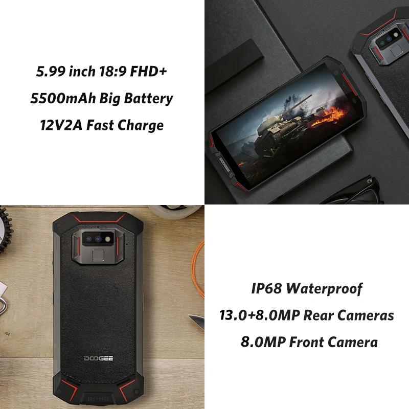 DOOGEE S70 Lite смартфон IP68 Водонепроницаемый Helio P23 Octa Core 4 GB 64 Android 8 1 13.0MP двойной Камера 5