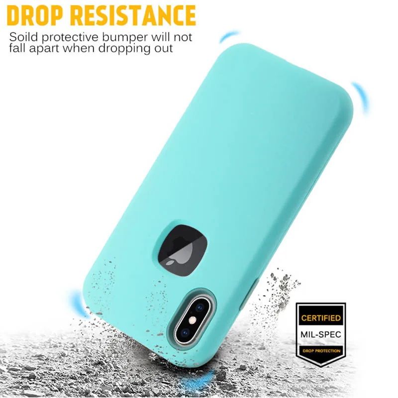 Shockproof Rugged Hybrid PC Hard Case For iPhone XS MAX 7 8 Plus Armor Soft Silicone Back Cover XR Phone Cases | Мобильные телефоны