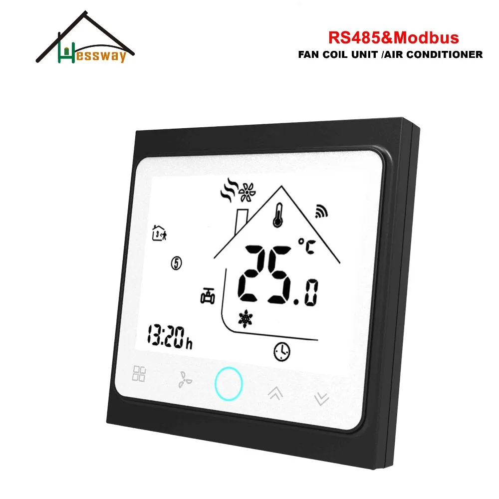 HESSWAY 3 скорости RS485 RTU MODBUS умный комнатный термостат 24 в стандартный для 2 трубной