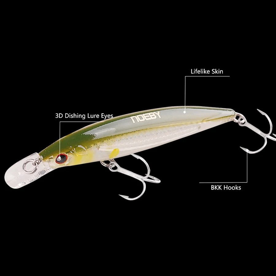 

NOEBY 120mm 25g Sinking Minnow Fishing Lures Trolling Artificial Hard Bait Fishing Tackle NBL9006S