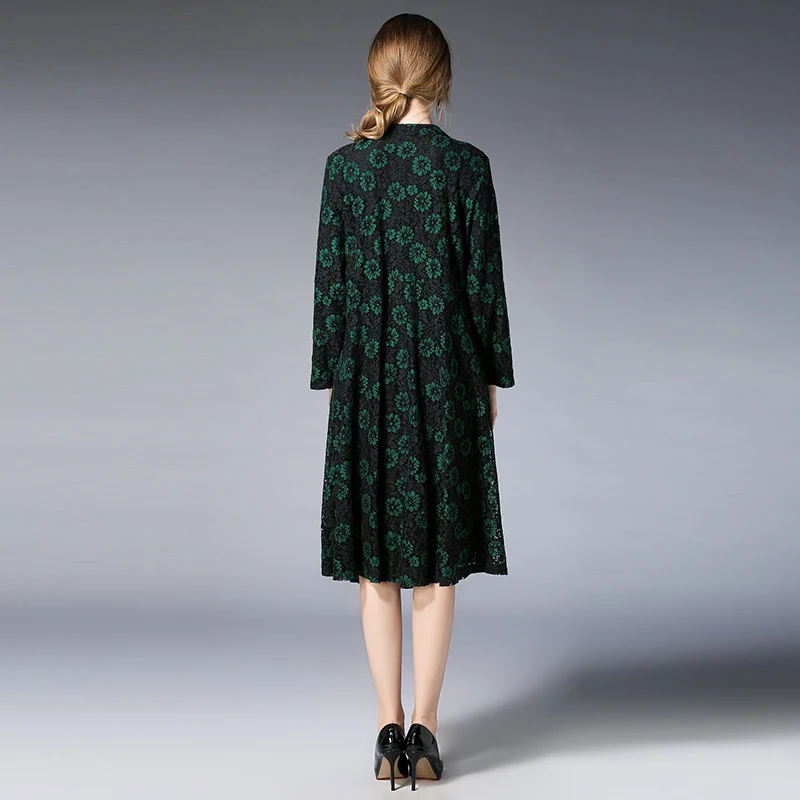 

Lace Dress Women Plus size Party Dress Long Sleeve 2020 Spring new Black Vintage Fashion Lady Dresses Oversized Summer Dress