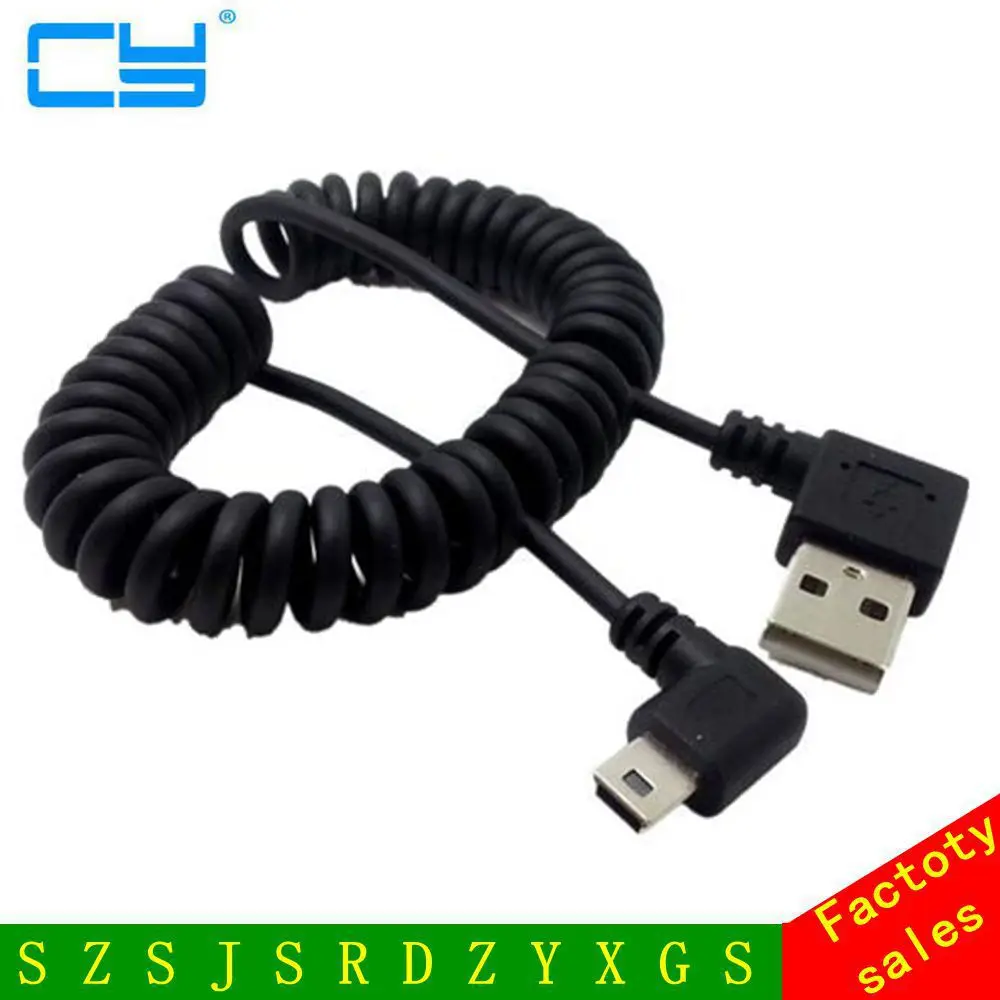 USB мужчина к Мини правый поворотный пружинный кабель для мобильного жесткого