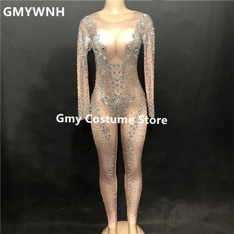 Verkaufen S78 Pole Dancer Bühne Zeigen Trägt Ballroom Kostüm Dj Bodysuit Diamant Overall Partei Body Leistung Tuch Outfit Weibliche