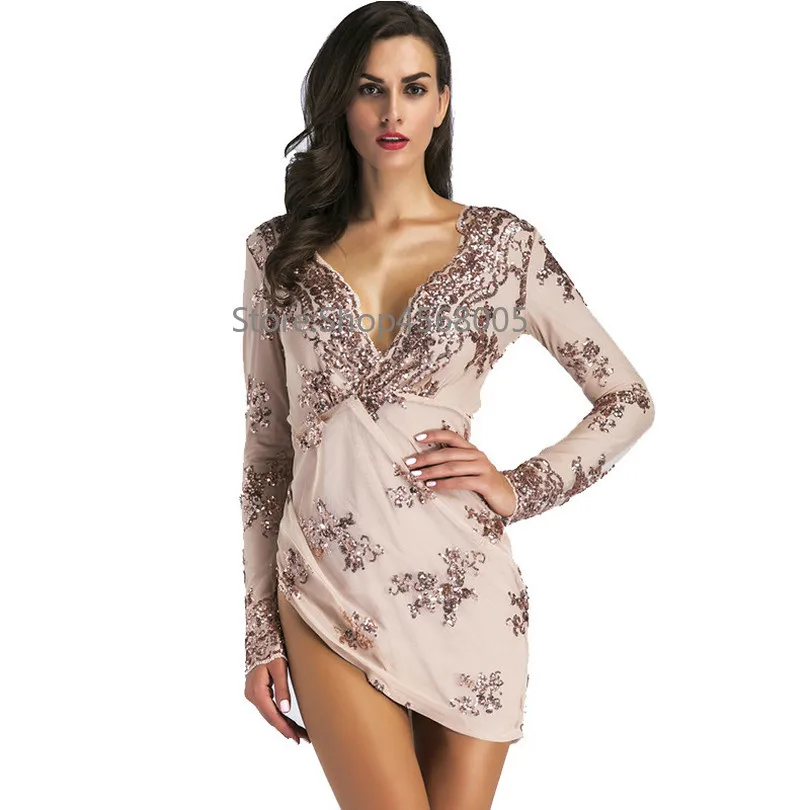 2018 Сексуальное Женское летнее асимметричное Золотое Платье с открытой спиной и