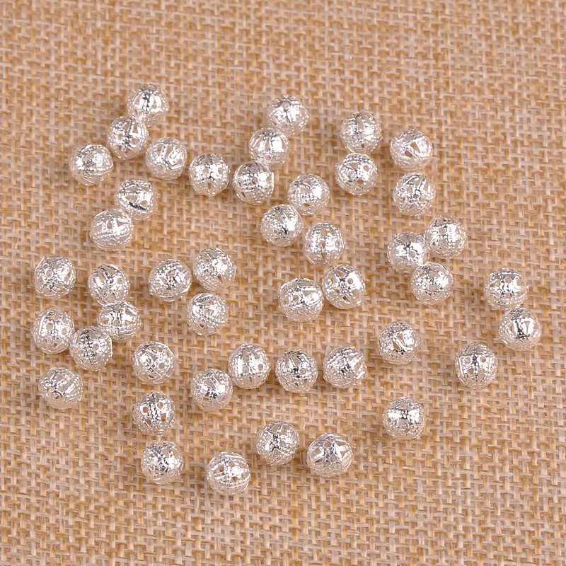 Комплектующие для сережек полые шарики Цветочные бусины лариат ожерелье