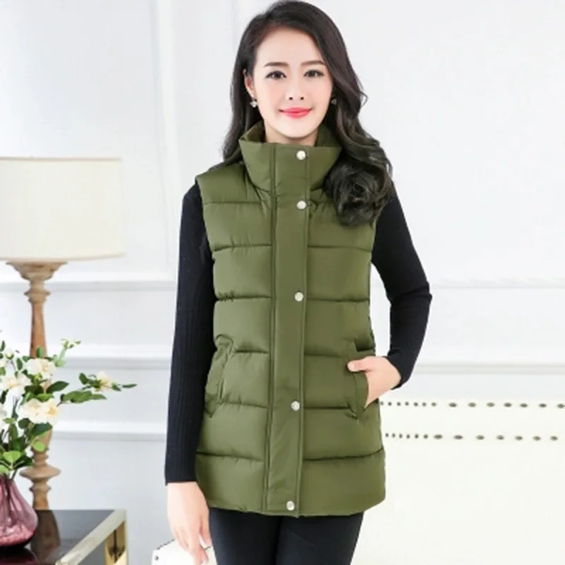 2018 женский зимний жилет из искусственного хлопка Женская парка без рукавов с