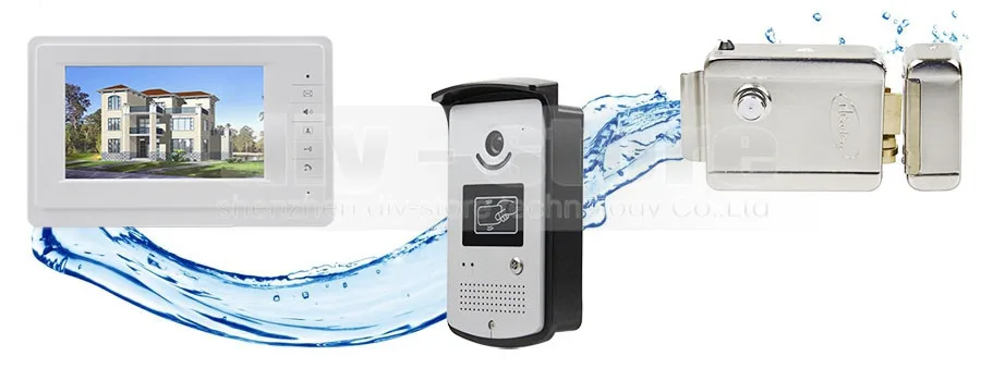 DIYSECUR 7 дюймов видео домофон система 700TVL камера монитор RFID брелок разблокировка 1V3