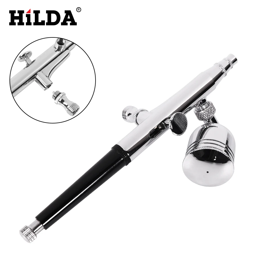 Небольшая электродрель HILDA портативный 0,2/0,3/0,5 мм Иглы Насадки двойного действия Аэрограф Воздушный компрессор комплект Craft CakePaint книги арт пневматический распылительный пистолет