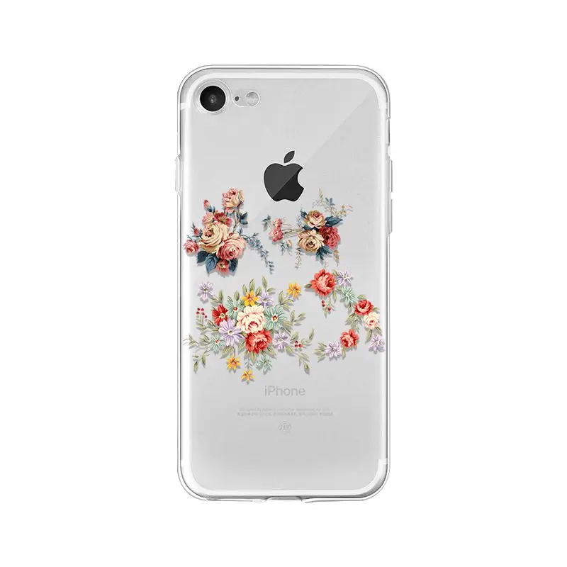 Yinuoda Цветочный Мягкий силиконовый прозрачный чехол для телефона iPhone X XS MAX 6 6S 7 7plus 8