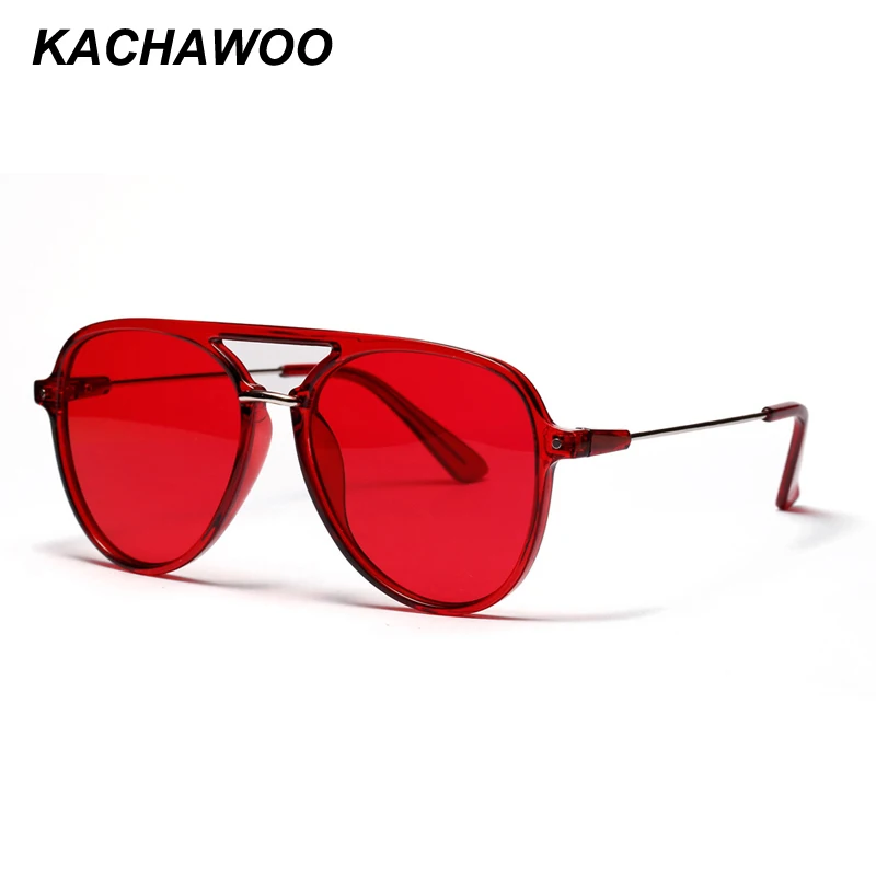 Мужские и женские солнцезащитные очки Kachawoo красные в ретро стиле с