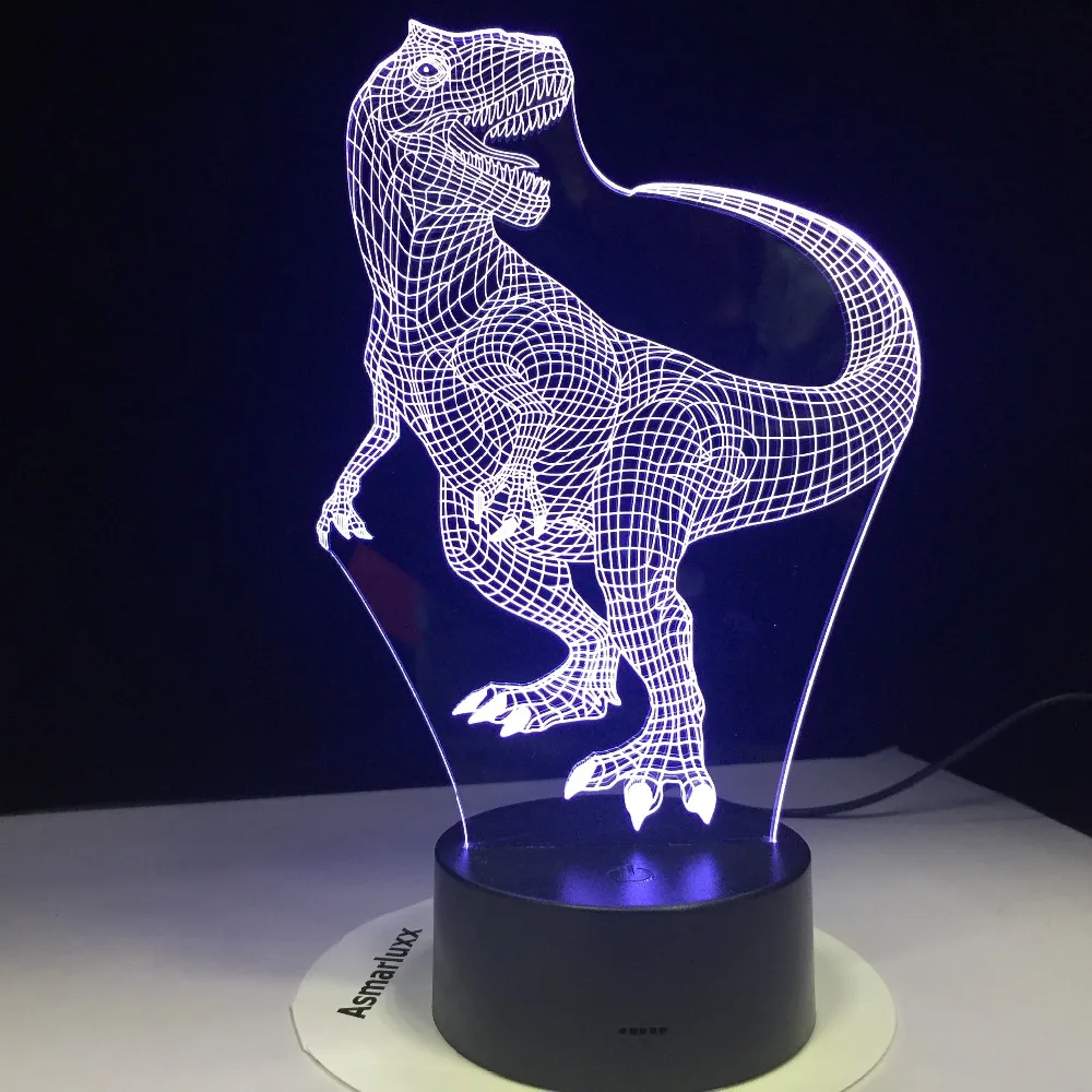 Тираннозавр Рекс с динозаврами 3D светодиодный светильник Ночной s 7 цветов для
