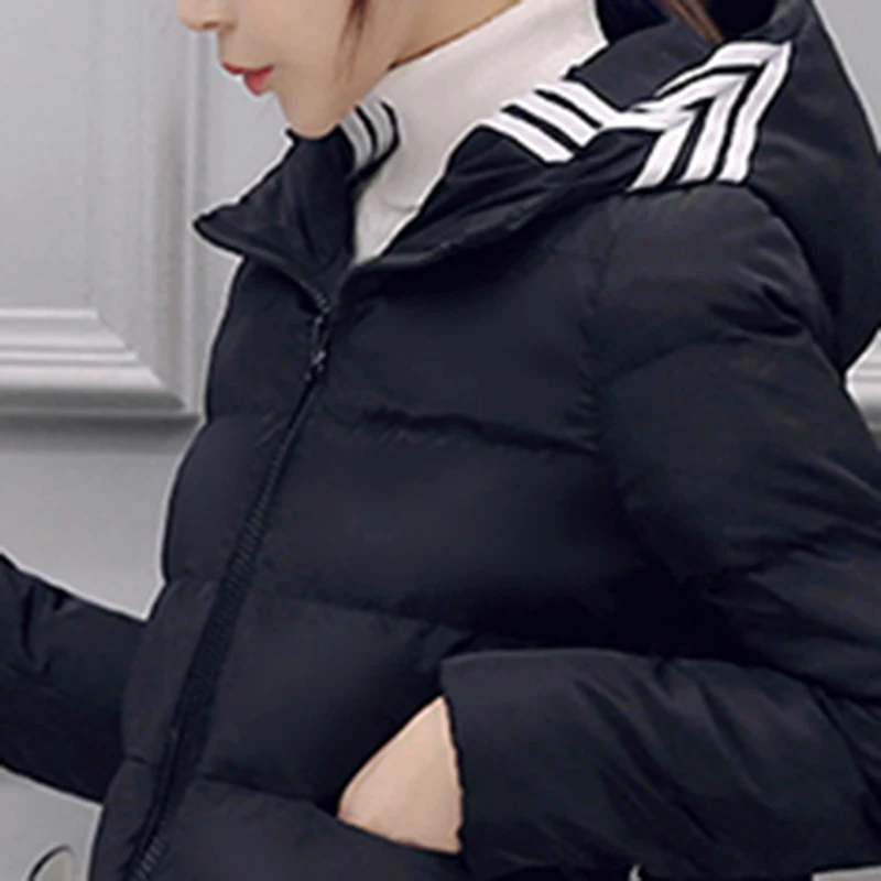 Новое Осеннее и зимнее модное Короткое женское хлопковое пальто с длинным