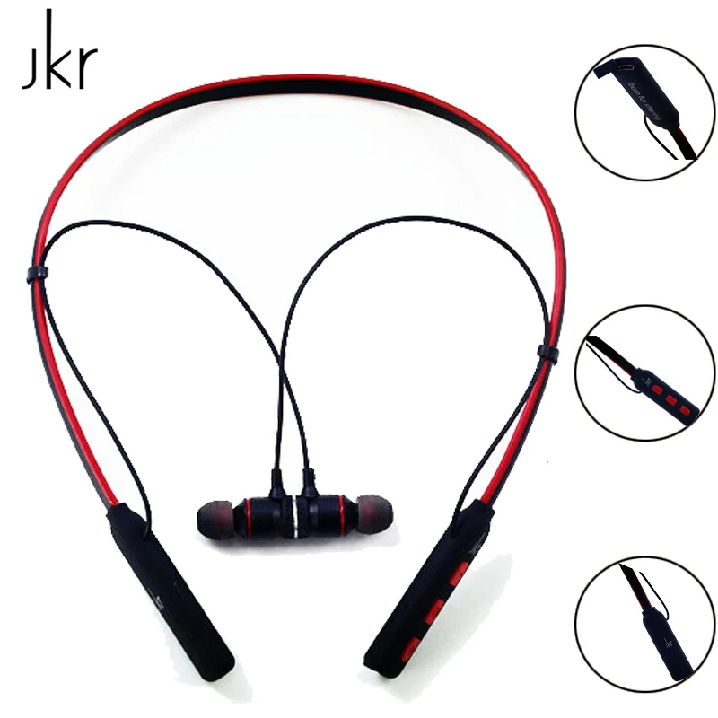 JKR Bluetooth-наушники 301A Беспроводные наушники с шейным ободом Спортивные микрофоном
