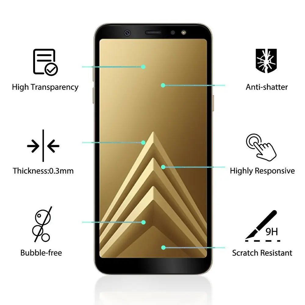 A6Plus A6 полноэкранная стеклянная пленка для Samsung Galaxy + Plus 2018 защита экрана 9H