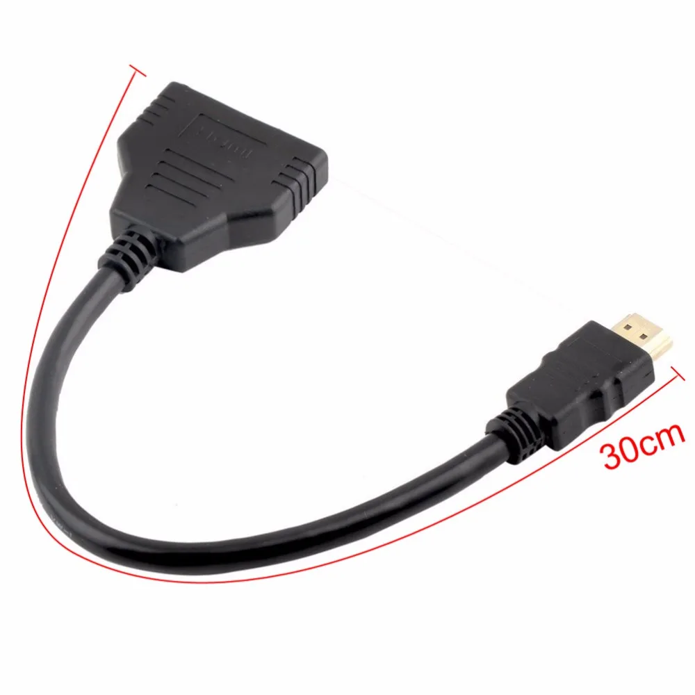 Y-образный разветвитель 1080P HDMI порт кабель-разветвитель 1 штекер-двойной 2 гнезда