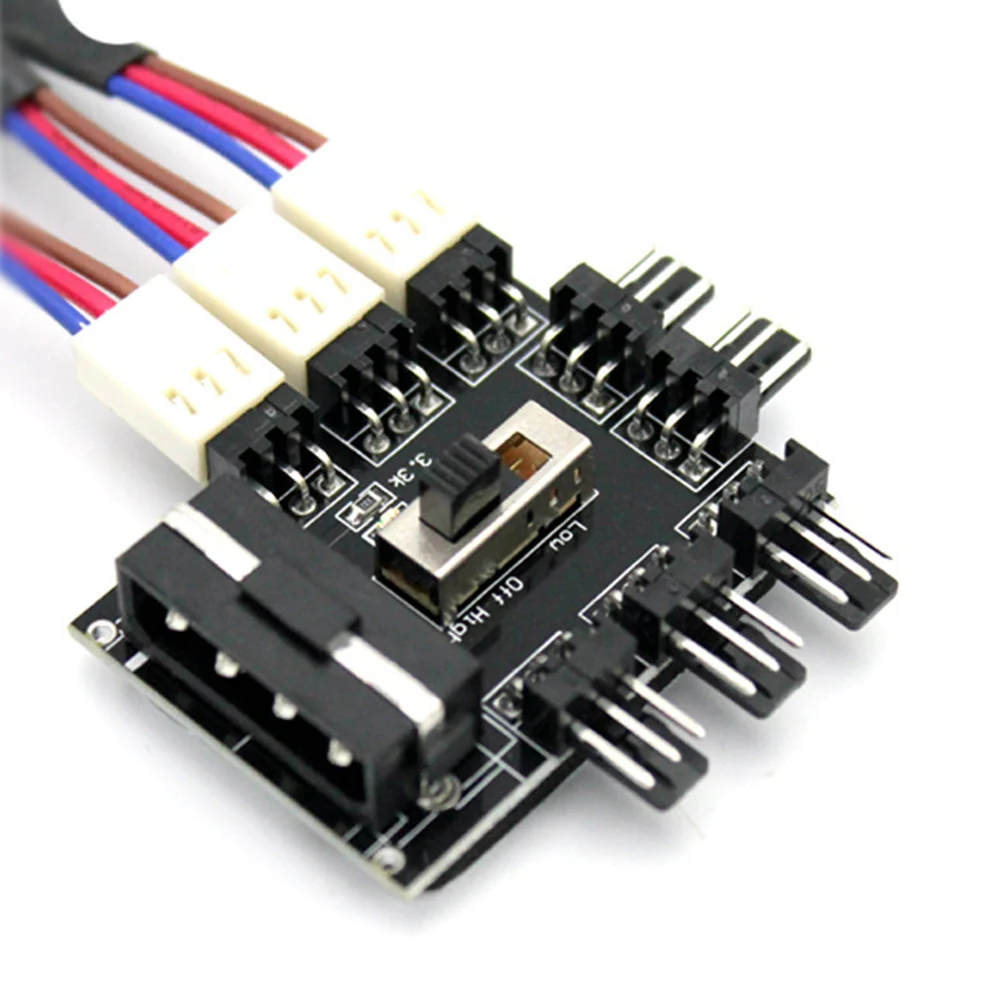 SATA 4pin самоклеющиеся Fan Hub 8-way компьютер аксессуары Professional с Светодиодный