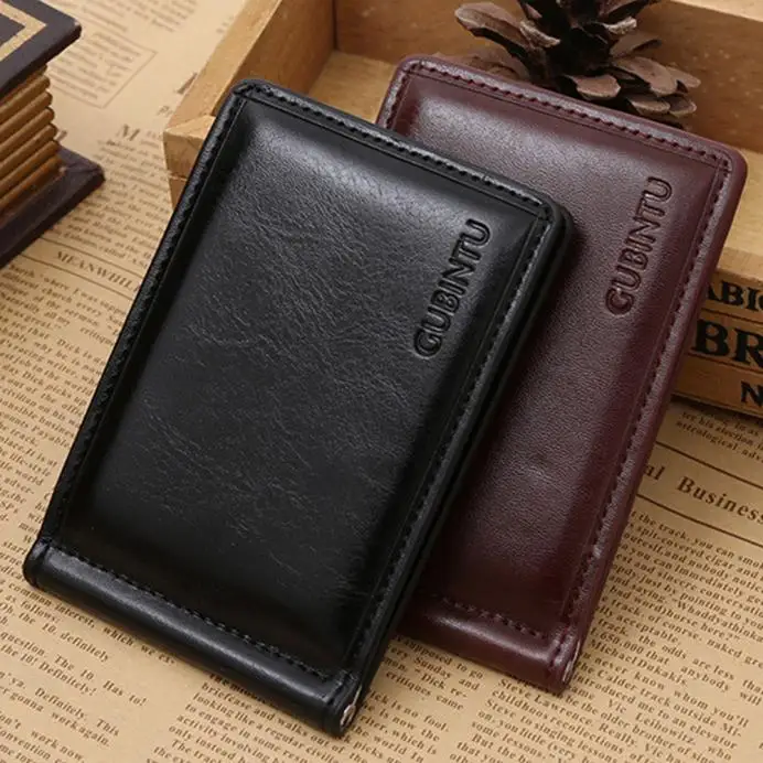 

Mens Leather Wallet Mini Zipper Credit Card Holder Coin Purse Money Clip Wallet