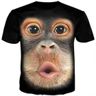 Футболка Cloudstyle с 3D изображением животных, Мужская забавная футболка с рисунком обезьянки, уличная одежда унисекс с коротким рукавом в стиле Харадзюку, мужские летние топы