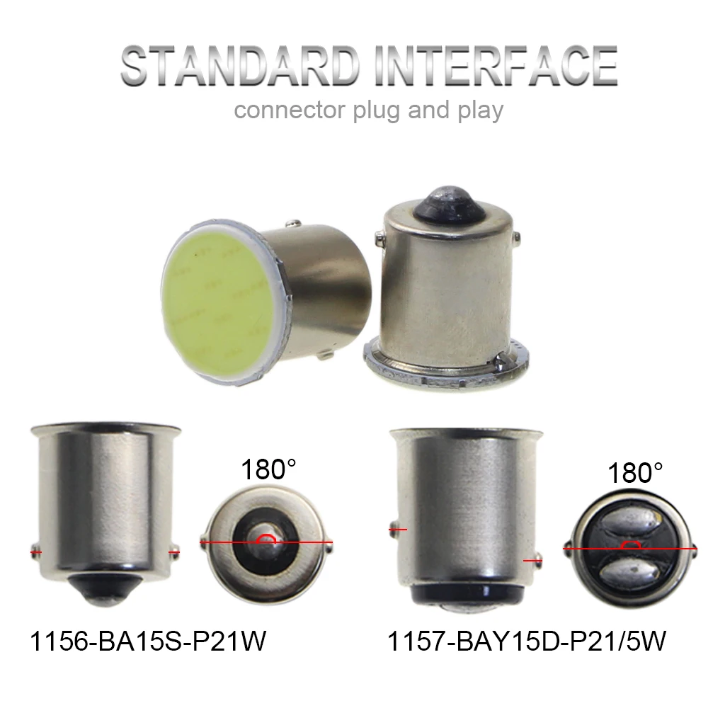 KEIN 10 шт. 1157 BAY15D P21/5 Вт p21w 1156 ba15s COB светодиодный светильник для автомобиля S25