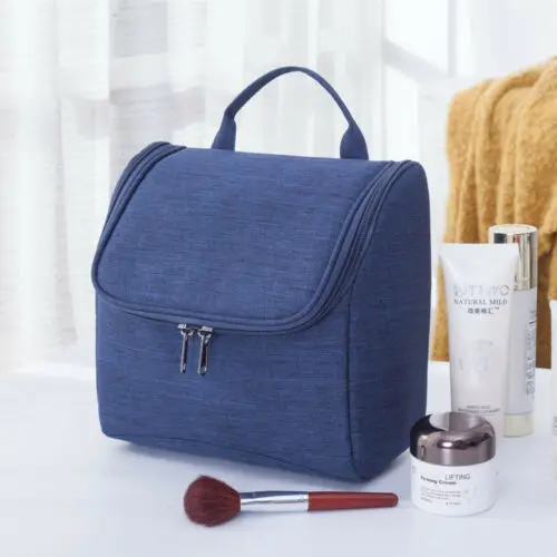 Navy Blue Модный стиль, женская модная однотонная косметичка на молнии из Оксфорда, женская переносная сумка для путешествий, косметичка для туалетных принадлежностей - Цвет: Navy Blue