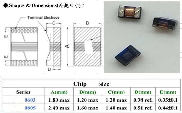

Ферритовый 0805 12UH 15ma чип индуктор Размер: 2,4*1,6 мм высокая плотность SMT установка, новый и оригинальный