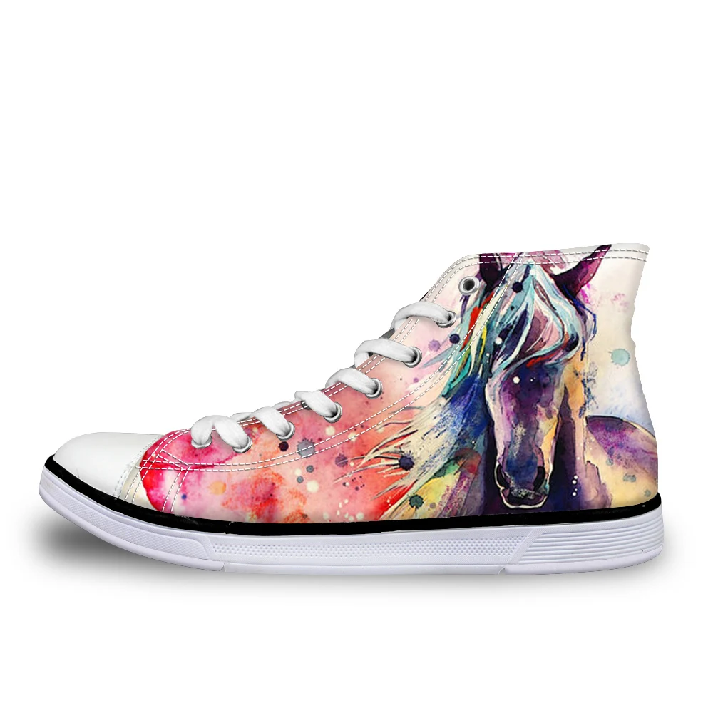 WHEREISART/Модная женская Вулканизированная обувь ручной работы с принтом Crazy Horse