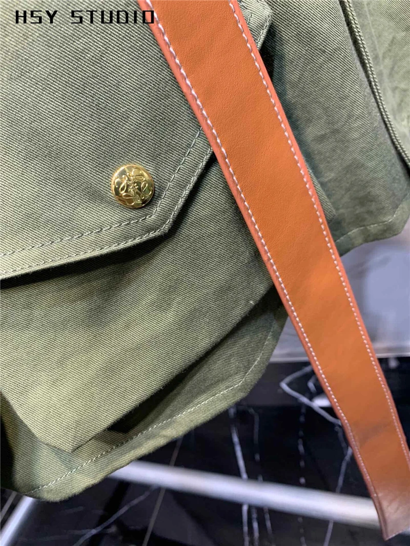 【HSY studo】2019 осенний Новый тренд мешковатый армейский зеленый Женский Тренч