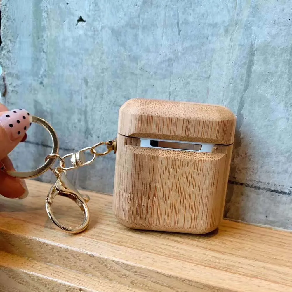 JINSERTA настоящий Деревянный чехол для Airpods TWS Bluetooth деревянный ящик пыленепроницаемый натуральный Чехол ручной работы для Airpods