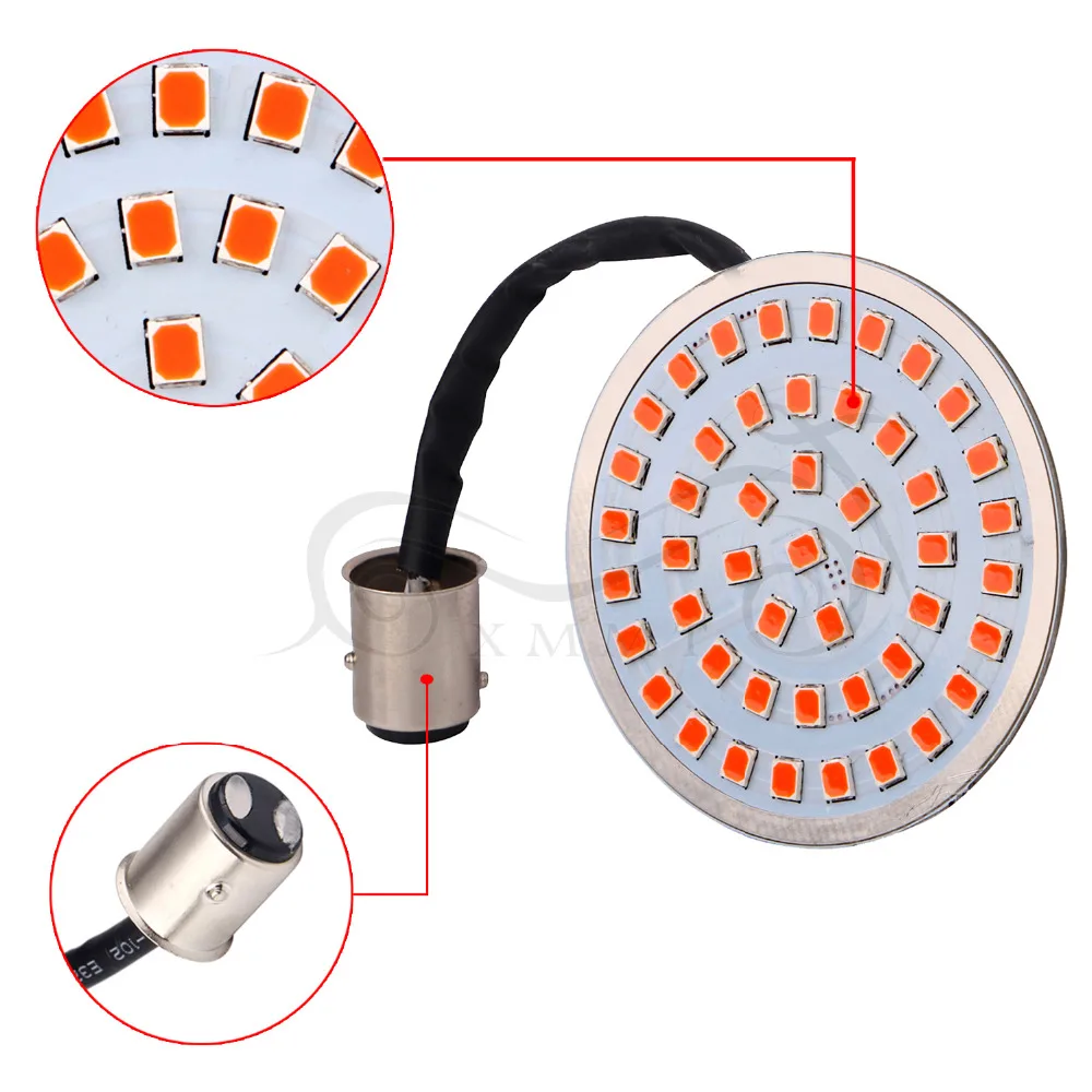 Motorcycle 1157 LED Inserts Red Turn Signal w/ Running Light For Harley Touring Sportster 2014-2017 Dyna 2012 - 2017 |
