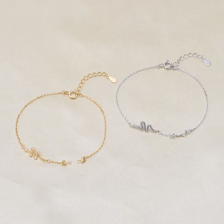 Classic S925 Sterling Silver Pearl Bracelet Findings Women DIY Components Silver&ampGold Color 3Pcs | Украшения и аксессуары