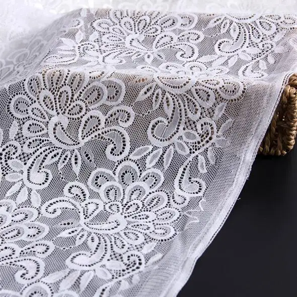 2 ярдов/партия белый цвет цветок сетки ткань Дамская кружево Женская одежда для