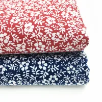 100% cotton twill textile pastoral navy blue red white small flowers floral fabrics for DIY crib apparel quilting handwork decor